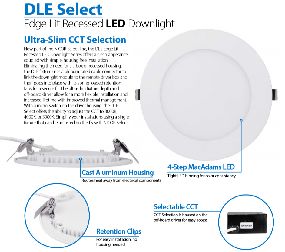 NICOR-DLE6-Select-LED-Downlight-Specs
